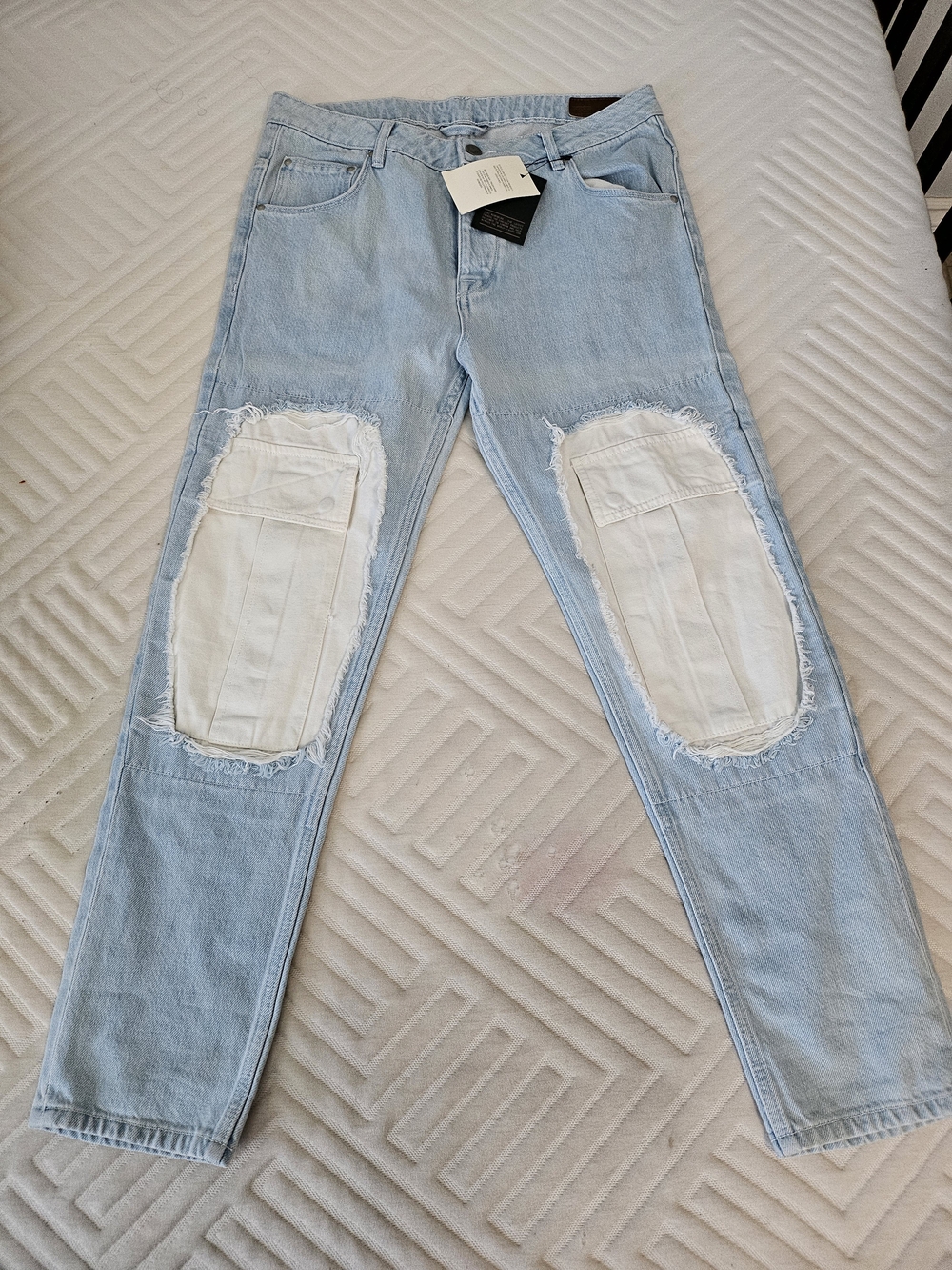 ASOS Light Blue Jeans with White Knee Patch